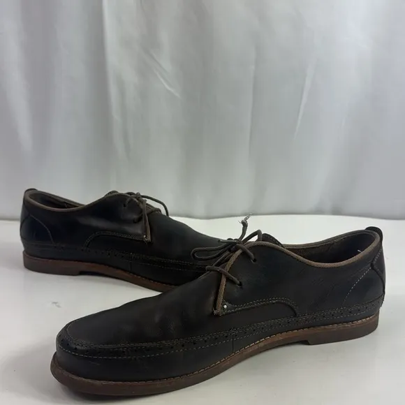 Olukai Honolulu Lace Dark Brown Leather Rubber Sole Casual shoes