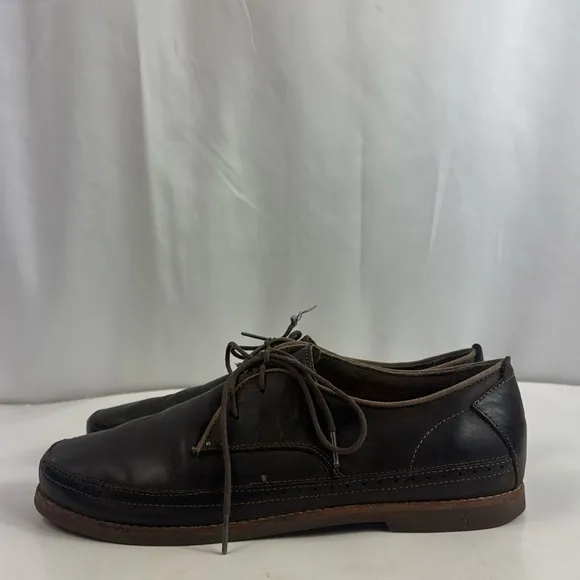 Olukai Honolulu Lace Dark Brown Leather Rubber Sole Casual shoes