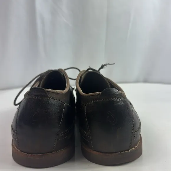 Olukai Honolulu Lace Dark Brown Leather Rubber Sole Casual shoes