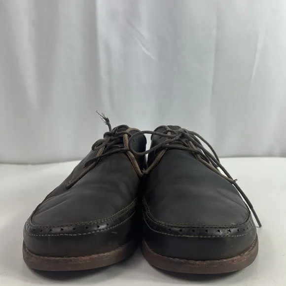 Olukai Honolulu Lace Dark Brown Leather Rubber Sole Casual shoes