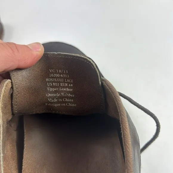 Olukai Honolulu Lace Dark Brown Leather Rubber Sole Casual shoes