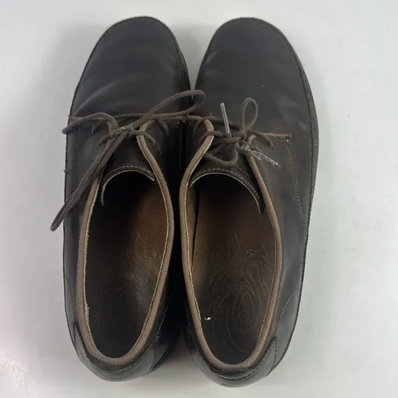 Olukai Honolulu Lace Dark Brown Leather Rubber Sole Casual shoes