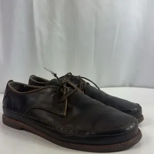 Olukai Honolulu Lace Dark Brown Leather Rubber Sole Casual shoes