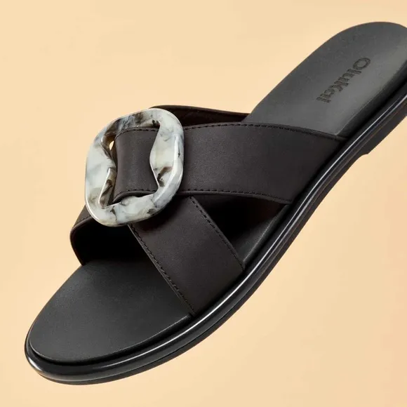 Olukai La‘i Slide Sandals Lava Rock Size 7 LNC