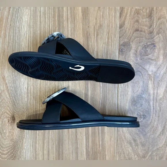 Olukai La‘i Slide Sandals Lava Rock Size 7 LNC