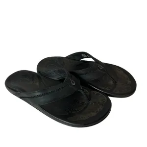 Olukai Men’s Hiapo Brown Leather Beach Sandals Size 12 M