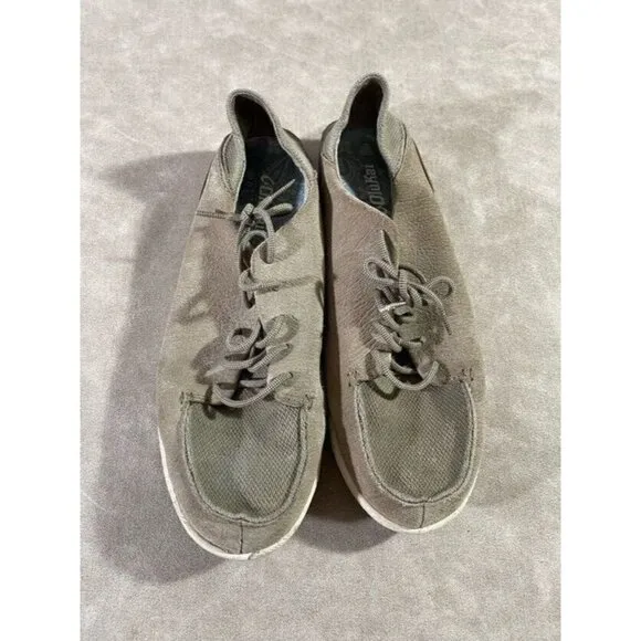 Olukai Mens Manoa Leather Casual Shoes Lace Up Clay Toffee Size M10
