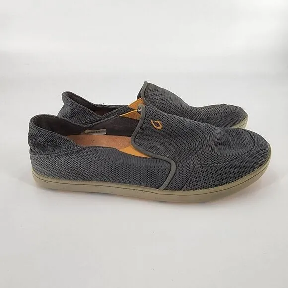 Olukai nohea mens shoes mesh slip on loafers gray 8