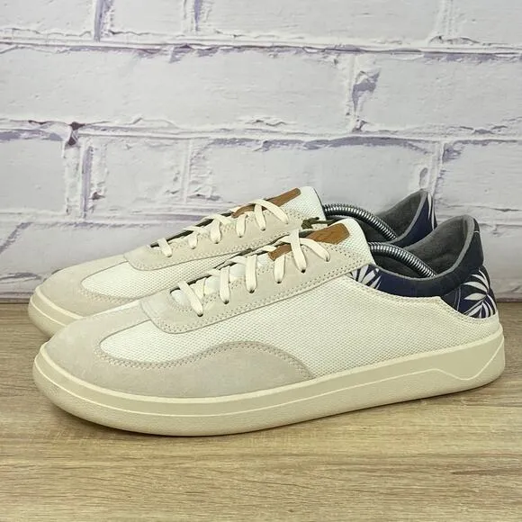 Olukai Punini Court Shoes Men's Size 12 Suede Casual Sneakers Off White NEW