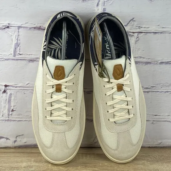 Olukai Punini Court Shoes Men's Size 12 Suede Casual Sneakers Off White NEW