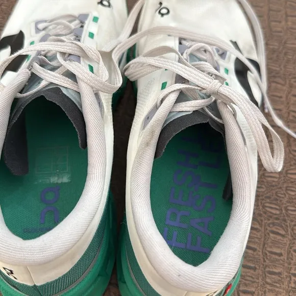 On Running Cloudmonster Women’s Size 10 White Green Cushioned Running Shoes