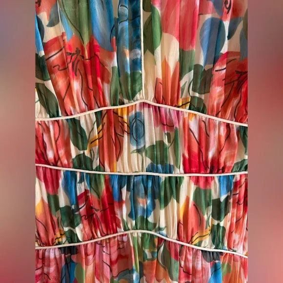 ONE33 SOCIAL puff sleeve maxi dress in floral Sz: 6 RTR $575