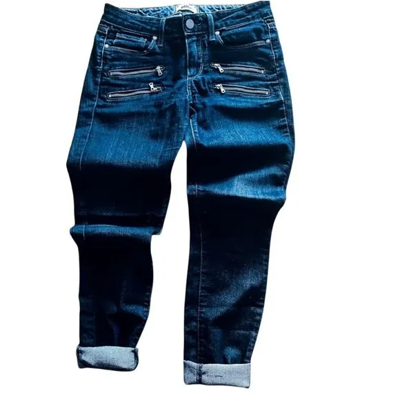 PAIGE Transcend - Edgemont Ultra Skinny Jeans Twilight Dark Wash Denim - SizeSiz