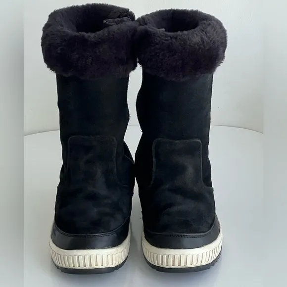 Pajar Canada Barb Waterproof Leather Suede Faux Fur Black Winter Boot Size 10