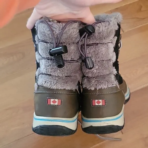 Pajar Iceberg Waterproof Winter Boots Faux Fur Lined Suede Black Size 6-6.5