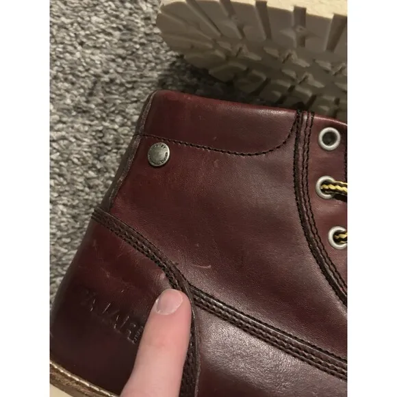 PAJAR Oxblood Logger Faux Fur Waterproof Leather Boots Mens 41 US 8-8.5 NEW