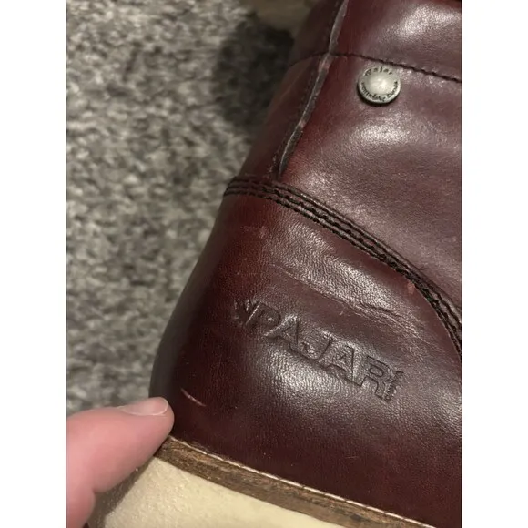 PAJAR Oxblood Logger Faux Fur Waterproof Leather Boots Mens 41 US 8-8.5 NEW