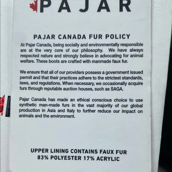 Pajar Size 10 Black Winter Boots