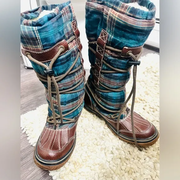PAJAR Winter Women Grip Sherpa Line Lace Up Tall Insulated Boots US  8-8.5 EU 39