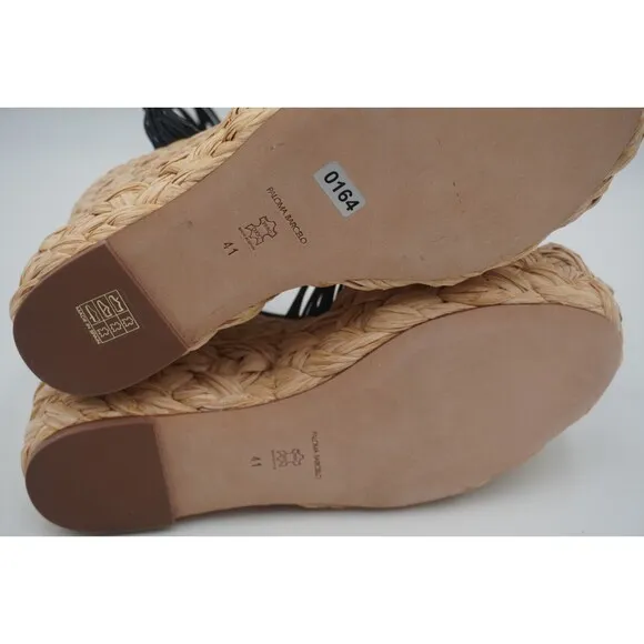 Paloma Bercelo Barima Lory Raffia Knotted Boho Chic Ankle Platform Wedge Size 41