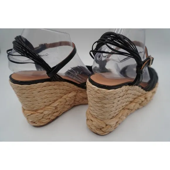 Paloma Bercelo Barima Lory Raffia Knotted Boho Chic Ankle Platform Wedge Size 41