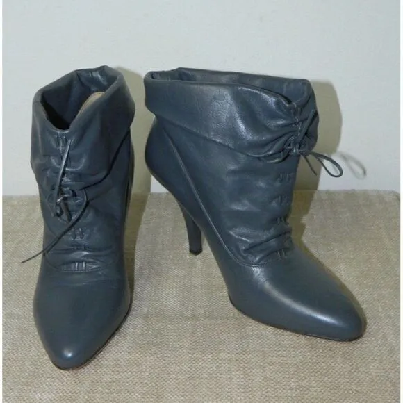 PAUL &amp; JOE Booties Blue Leather Made in Italy Ankle Boots Size EU 36  5.5 US