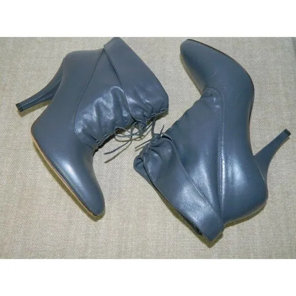 PAUL &amp; JOE Booties Blue Leather Made in Italy Ankle Boots Size EU 36  5.5 US