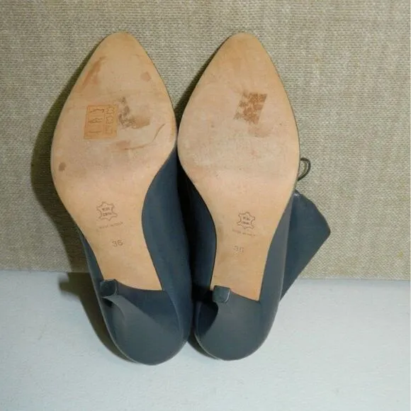 PAUL &amp; JOE Booties Blue Leather Made in Italy Ankle Boots Size EU 36  5.5 US