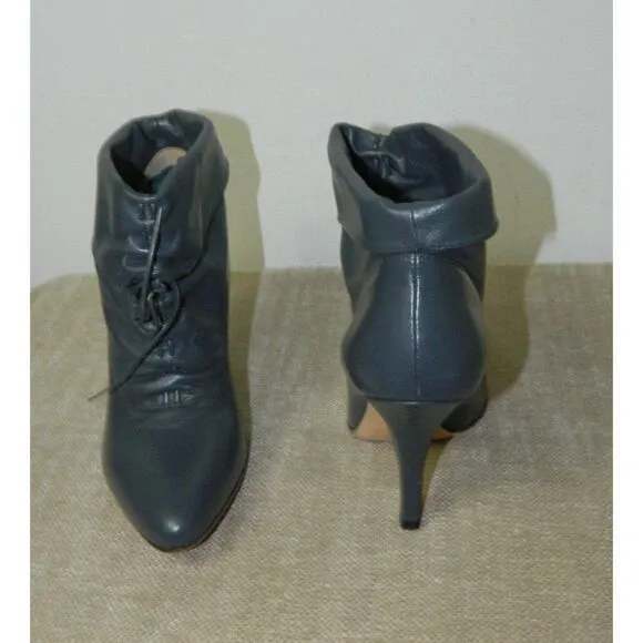 PAUL &amp; JOE Booties Blue Leather Made in Italy Ankle Boots Size EU 36  5.5 US