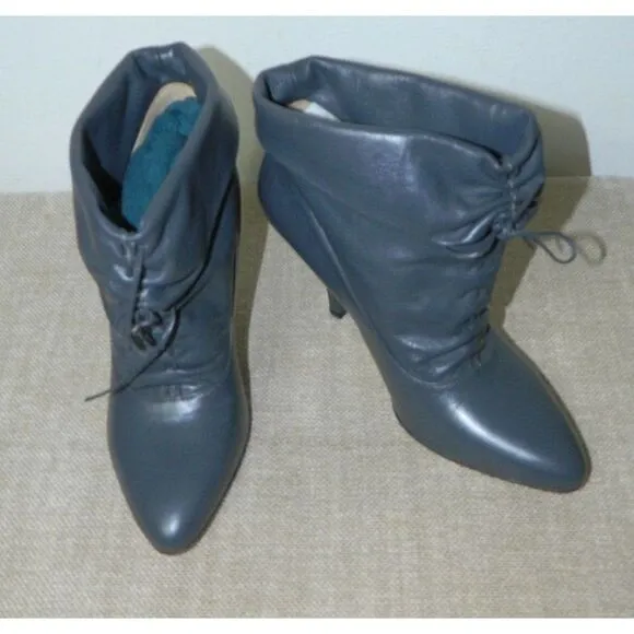 PAUL &amp; JOE Booties Blue Leather Made in Italy Ankle Boots Size EU 36  5.5 US