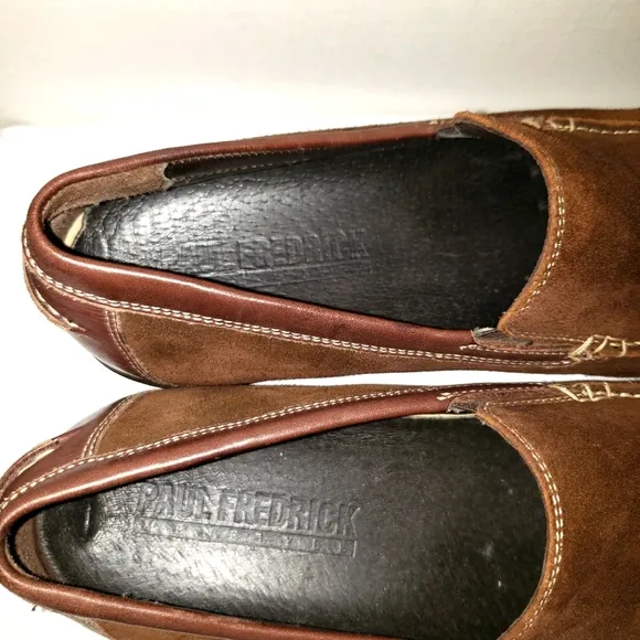 Paul Fredrick Mens Size 9 Suede Loafers Slip On Shoes Brown