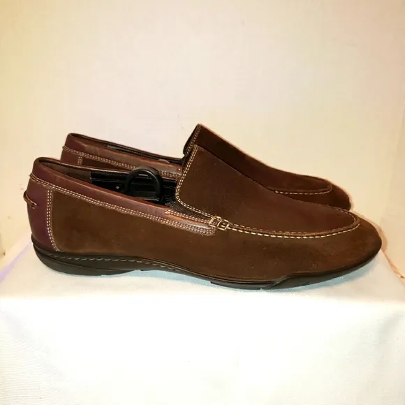 Paul Fredrick Mens Size 9 Suede Loafers Slip On Shoes Brown