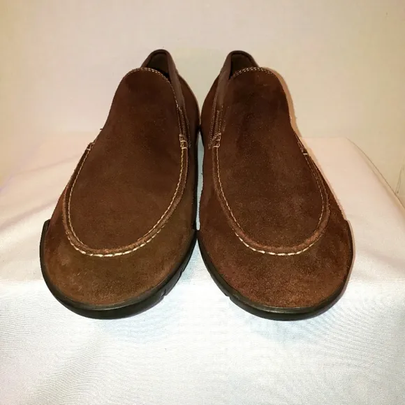 Paul Fredrick Mens Size 9 Suede Loafers Slip On Shoes Brown