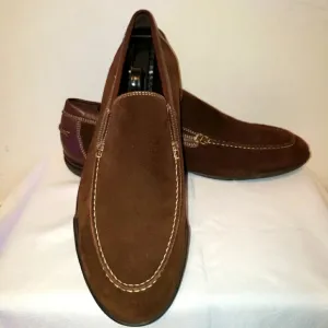 Paul Fredrick Mens Size 9 Suede Loafers Slip On Shoes Brown