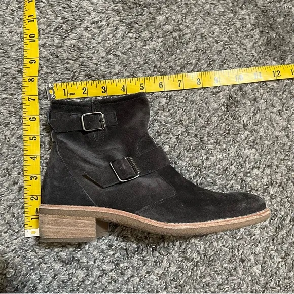 Paul Green Double Buckle Suede Ankle Boots Size 7