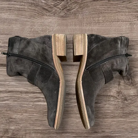 Paul Green Double Buckle Suede Ankle Boots Size 7
