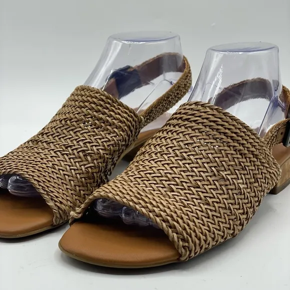 Paul Green Helena WovenLeather BlockHeel Sandal Size 8.5‎