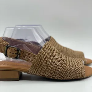 Paul Green Helena WovenLeather BlockHeel Sandal Size 8.5‎