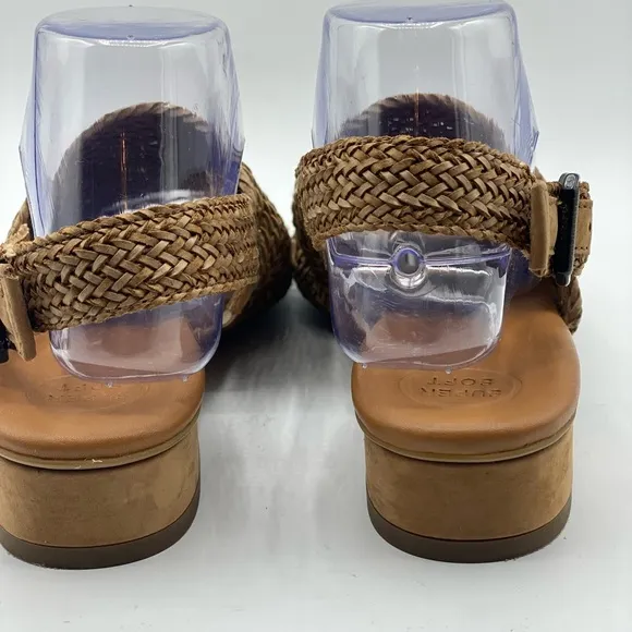 Paul Green Helena WovenLeather BlockHeel Sandal Size 8.5‎