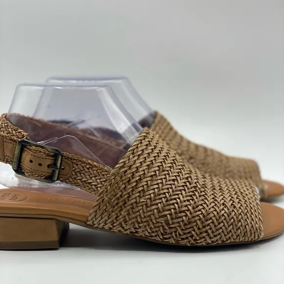 Paul Green Helena WovenLeather BlockHeel Sandal Size 8.5‎