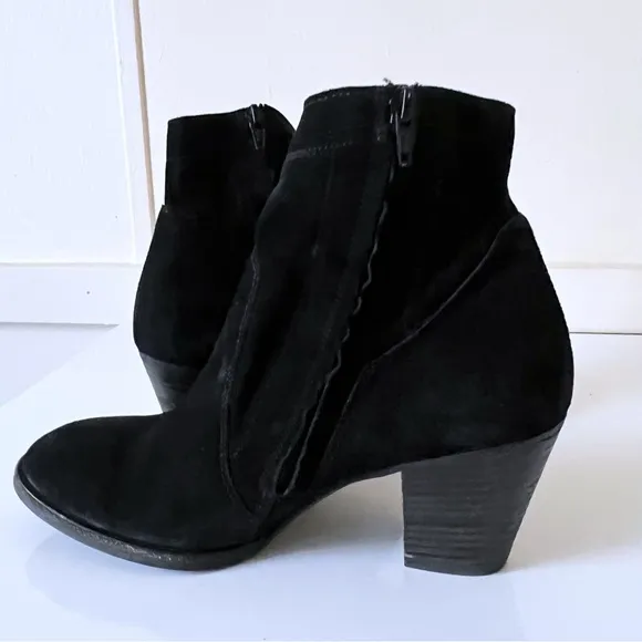 Paul Green Jax Black Suede Ankle Boots Booties Size 7.5