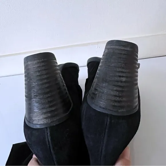 Paul Green Jax Black Suede Ankle Boots Booties Size 7.5