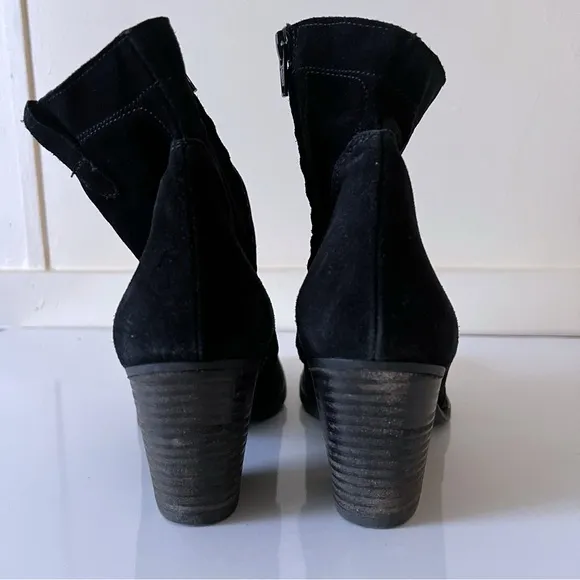 Paul Green Jax Black Suede Ankle Boots Booties Size 7.5