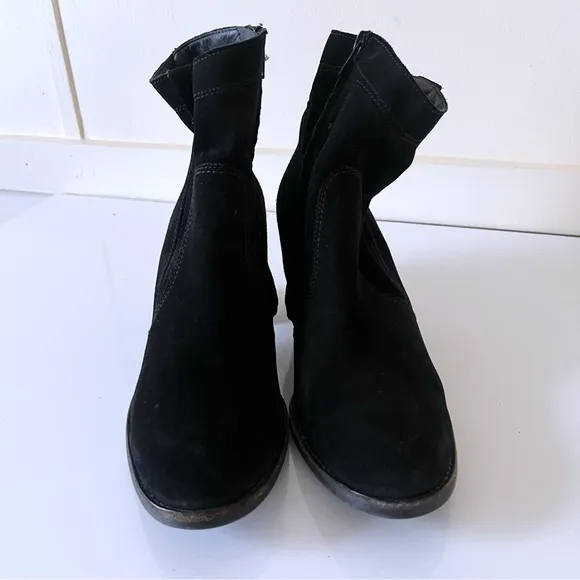 Paul Green Jax Black Suede Ankle Boots Booties Size 7.5