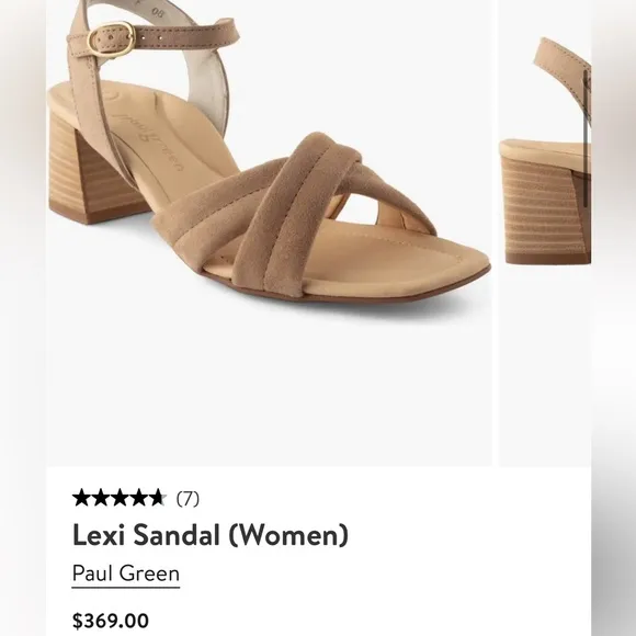 PAUL GREEN Lexi Block Heel champagne Nude suede Leather sandals  Uk 3 US 5.5 new