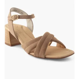 PAUL GREEN Lexi Block Heel champagne Nude suede Leather sandals  Uk 3 US 5.5 new
