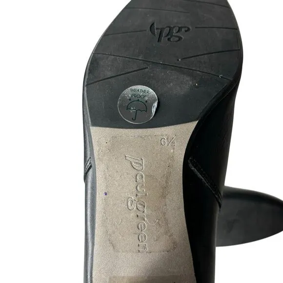 Paul Green Nell Hydro Water Resistant Leather Booties Black Size 6.5