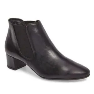 Paul Green Nell Hydro Water Resistant Leather Booties Black Size 6.5