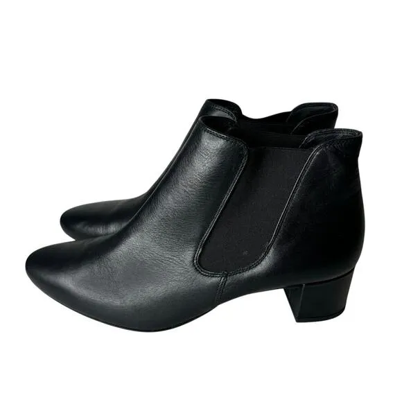 Paul Green Nell Hydro Water Resistant Leather Booties Black Size 6.5