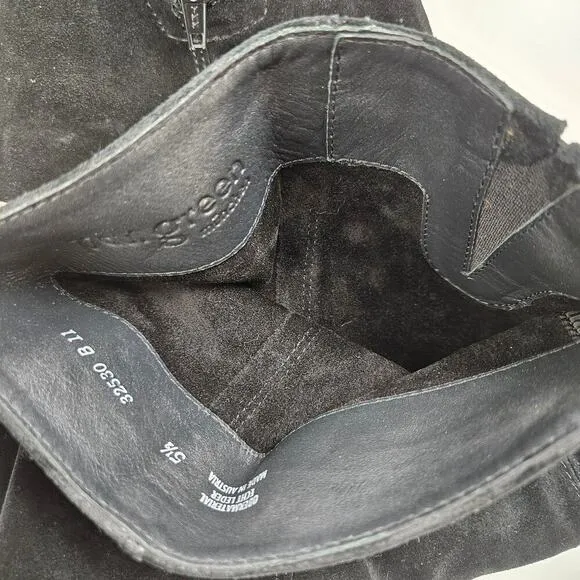 Paul Green Suede Leather Tall Heeled Boots UK 5.5 US 8 Black